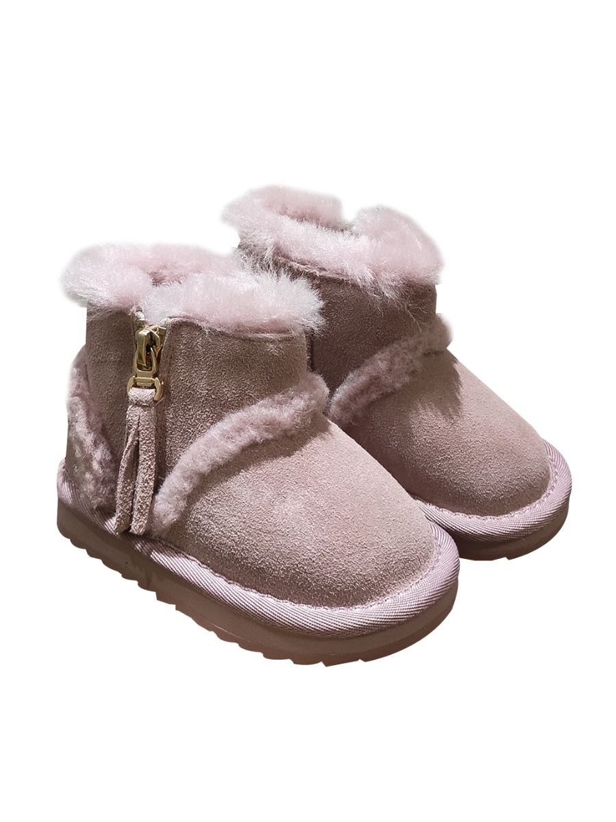Fashion Side Zip Warm Fur Trim Snow Boots 3 Colors - dianjiang-
