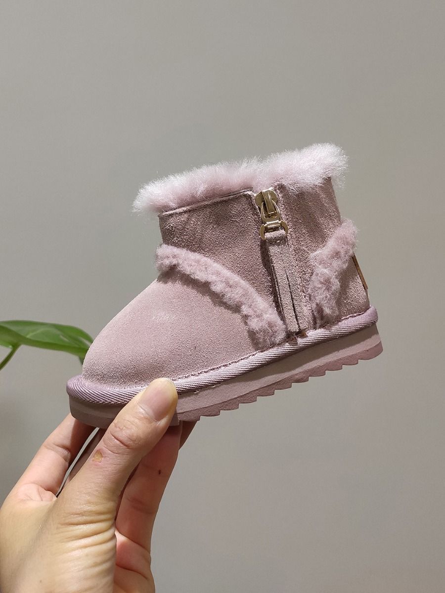 Fashion Side Zip Warm Fur Trim Snow Boots 3 Colors - dianjiang-