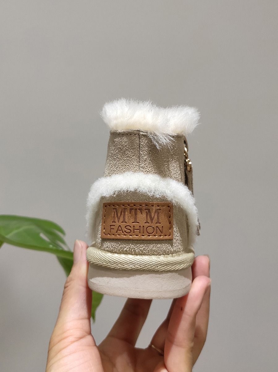 Fashion Side Zip Warm Fur Trim Snow Boots 3 Colors - dianjiang-