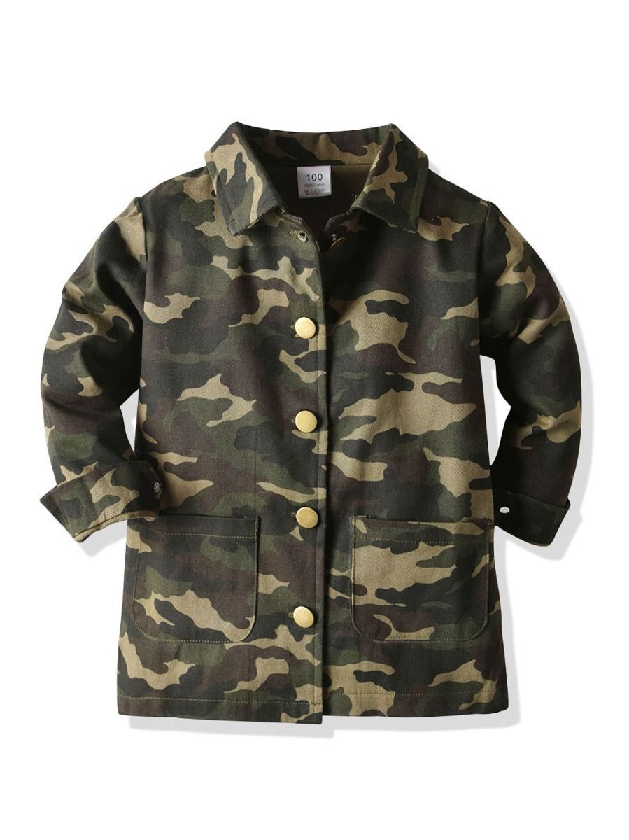 Fashion Toddler Boy 2-Piece Set Camo Jacket & Jeans - dianjiang-