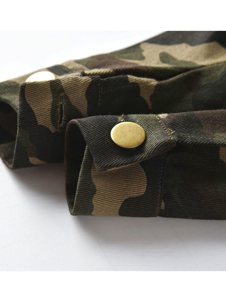 Fashion Toddler Boy 2-Piece Set Camo Jacket & Jeans - dianjiang-