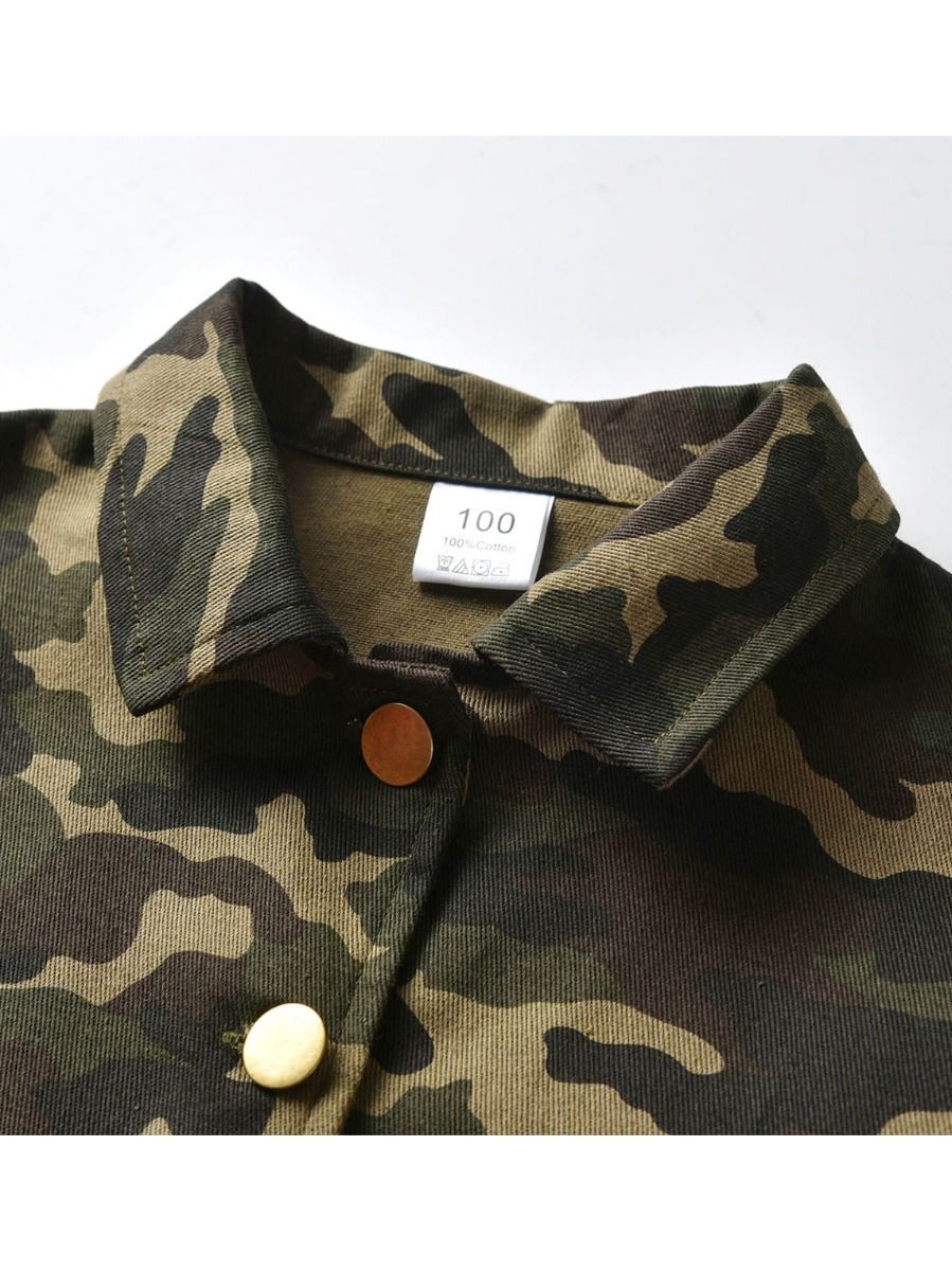 Fashion Toddler Boy 2-Piece Set Camo Jacket & Jeans - dianjiang-