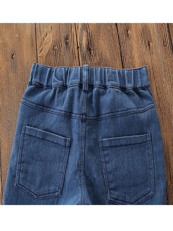 Fashion Toddler Girl Fringed-hem Jeans Bell-bottoms - dianjiang-