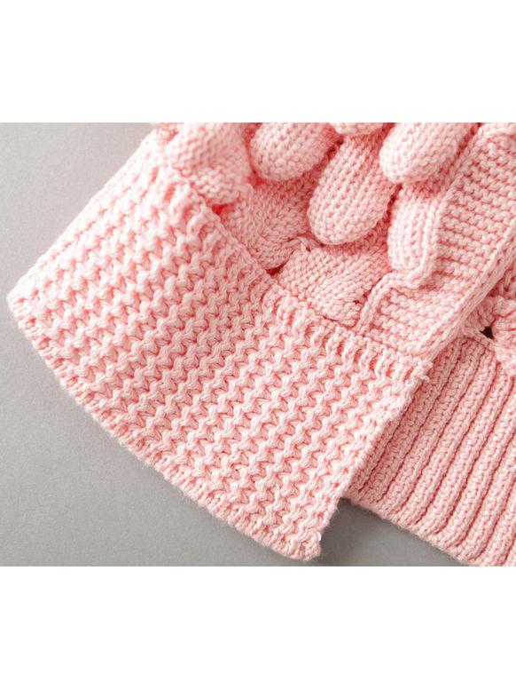 Fashion Toddler Girl Pom-trim Frilled Knitted Cardigan - dianjiang-