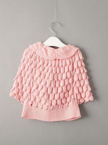 Fashion Toddler Girl Pom-trim Frilled Knitted Cardigan - dianjiang-