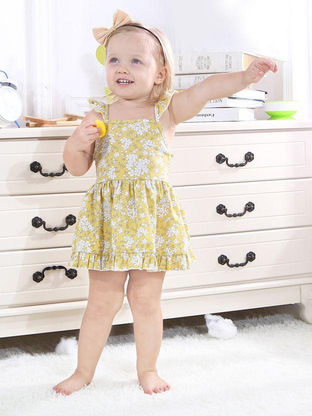 Fashion Toddler Infant Girl Summer Ruffle Sleeve Casual Dress - dianjiang-