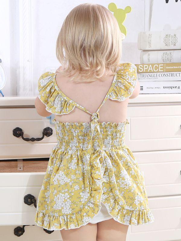 Fashion Toddler Infant Girl Summer Ruffle Sleeve Casual Dress - dianjiang-