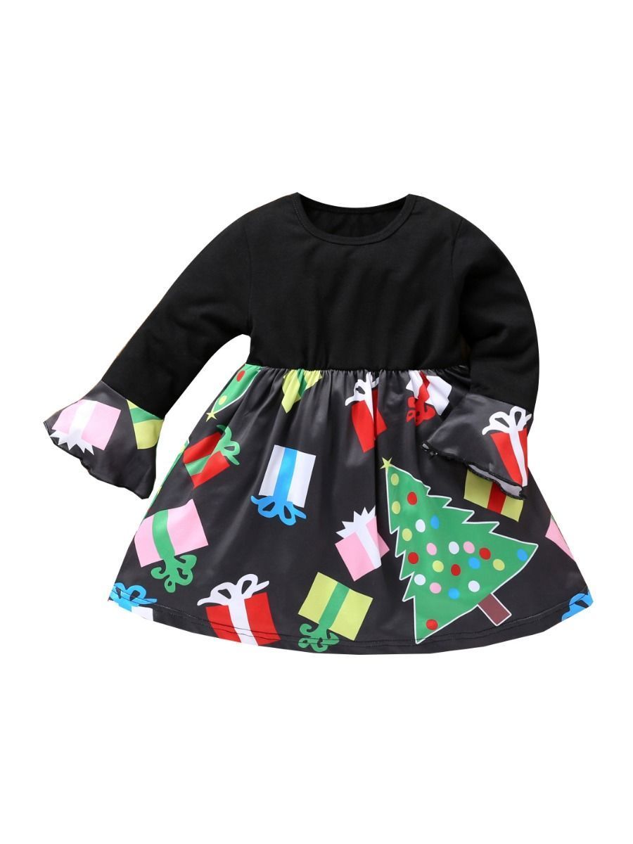 Fashion Toddler Little Girl Christmas Tree Gift Dress - dianjiang-