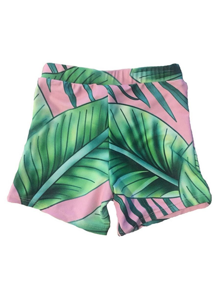 Father and Son Leaf Print Beach Trunks Family Matching - dianjiang-