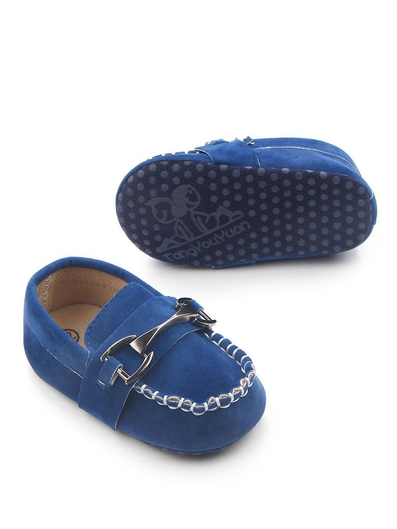 Buckle Trimmed Crib Shoes Baby Boys First Walking Shoes Fashion Winter - dianjiang-
