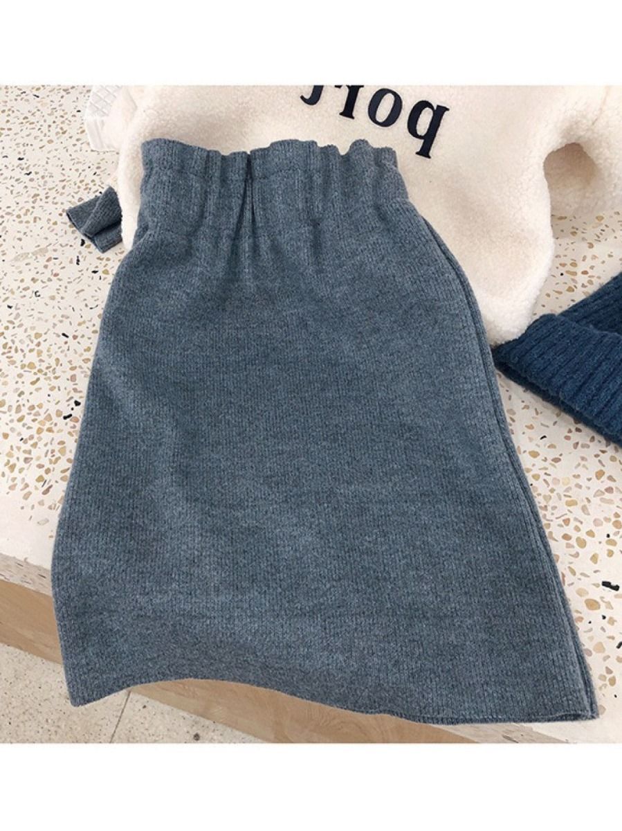 Toddler Kids 2-Piece Fleece Pullover Matching Skirt - dianjiang-