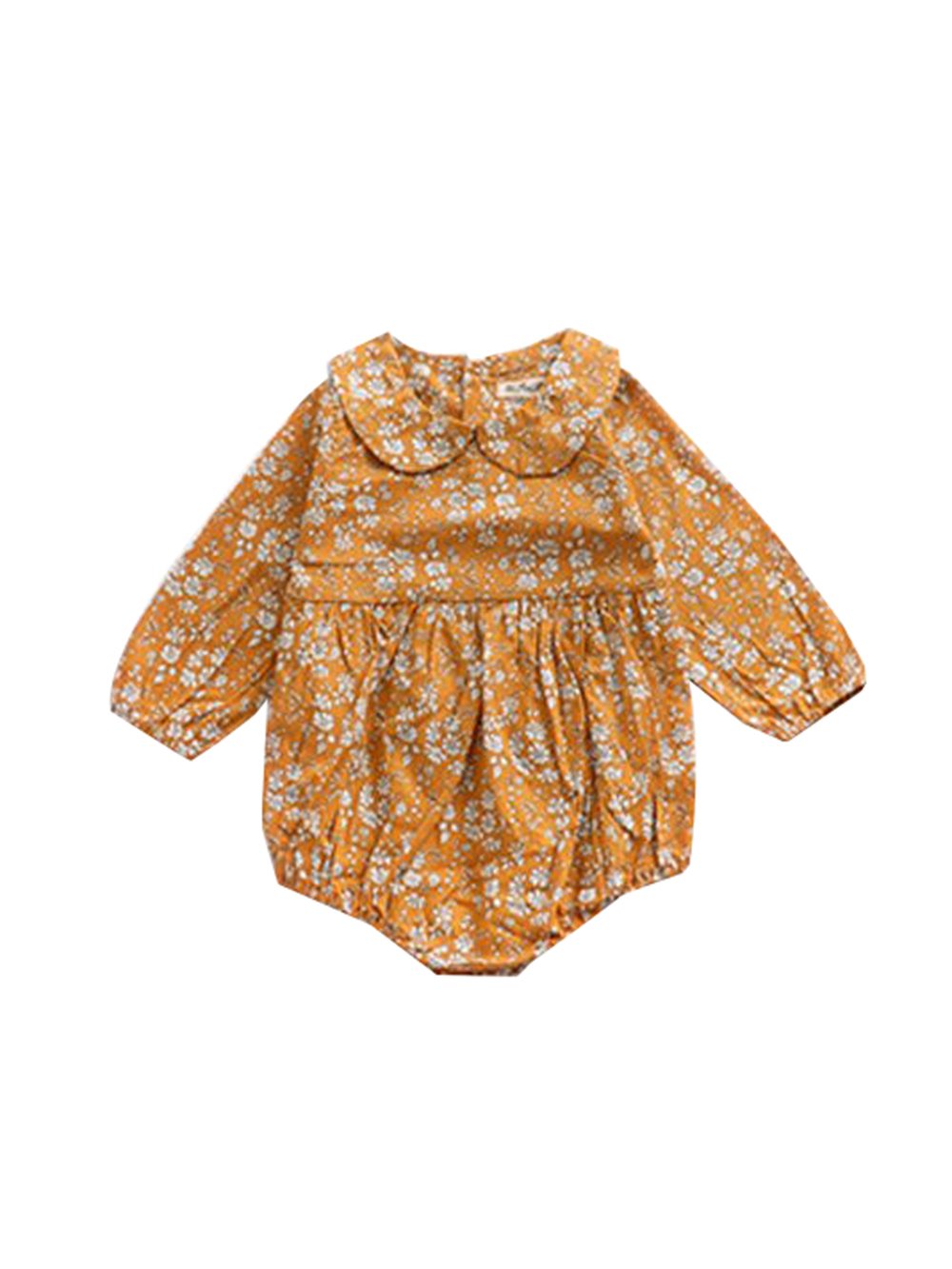 Floral Flat Collar Long Sleeve Infant Baby Rompers - dianjiang-