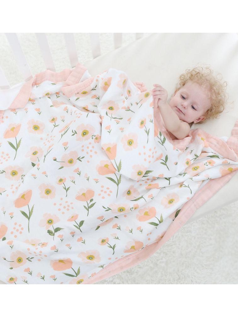 Floral Printed Baby Cotton Blend Blanket - dianjiang-