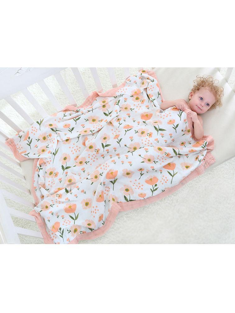 Floral Printed Baby Cotton Blend Blanket - dianjiang-