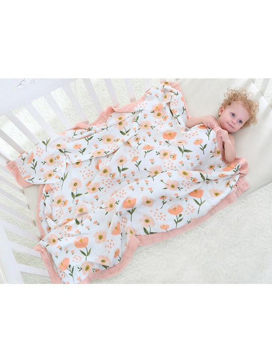 Floral Printed Baby Cotton Blend Blanket - dianjiang-