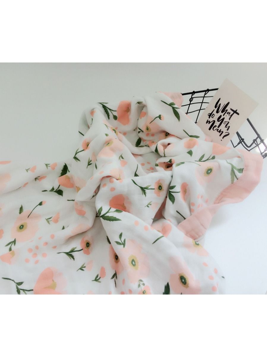 Floral Printed Baby Cotton Blend Blanket - dianjiang-