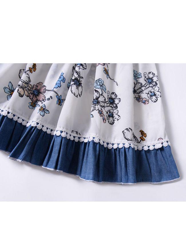 Floral Printed  Sleeveless One-piece Pleated Dress - dianjiang-