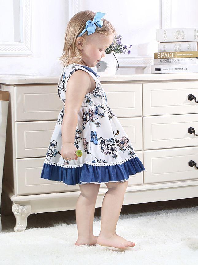 Floral Printed  Sleeveless One-piece Pleated Dress - dianjiang-