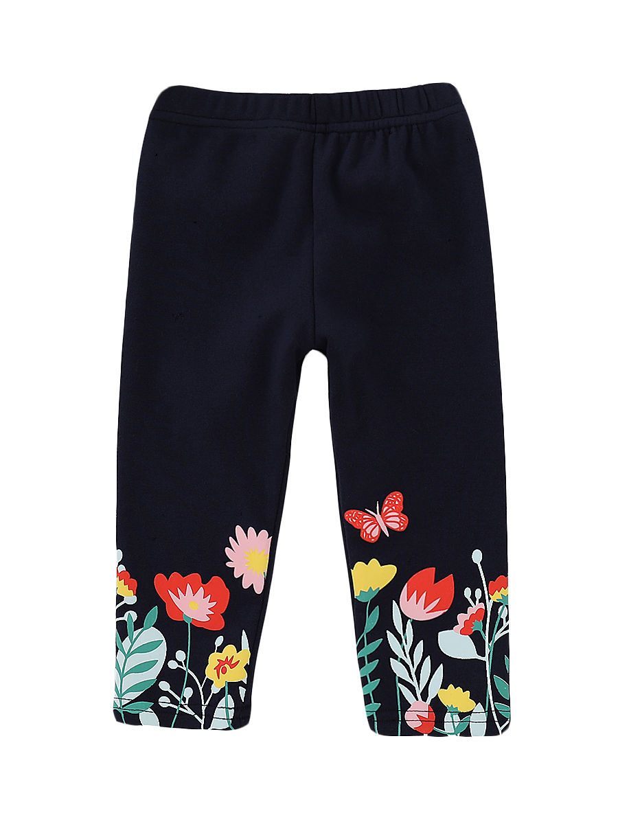 Flower Butterfly Black Leggings Pants - dianjiang-