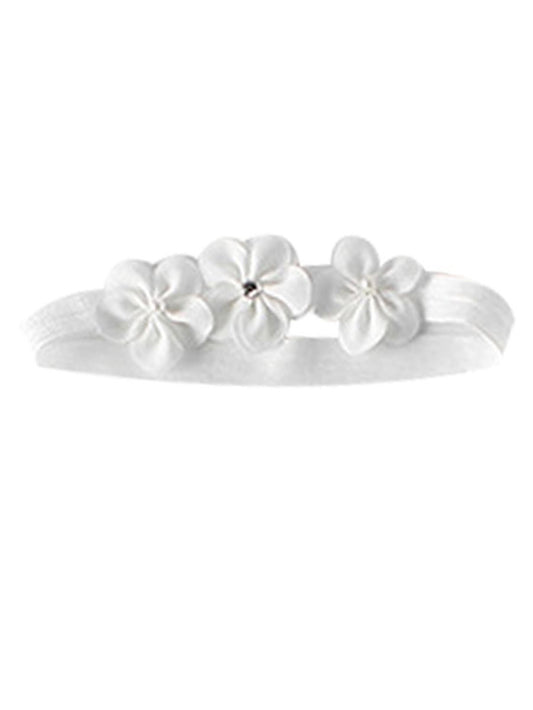 Flower Polyester Trimmed Headband Baby Girls - dianjiang-