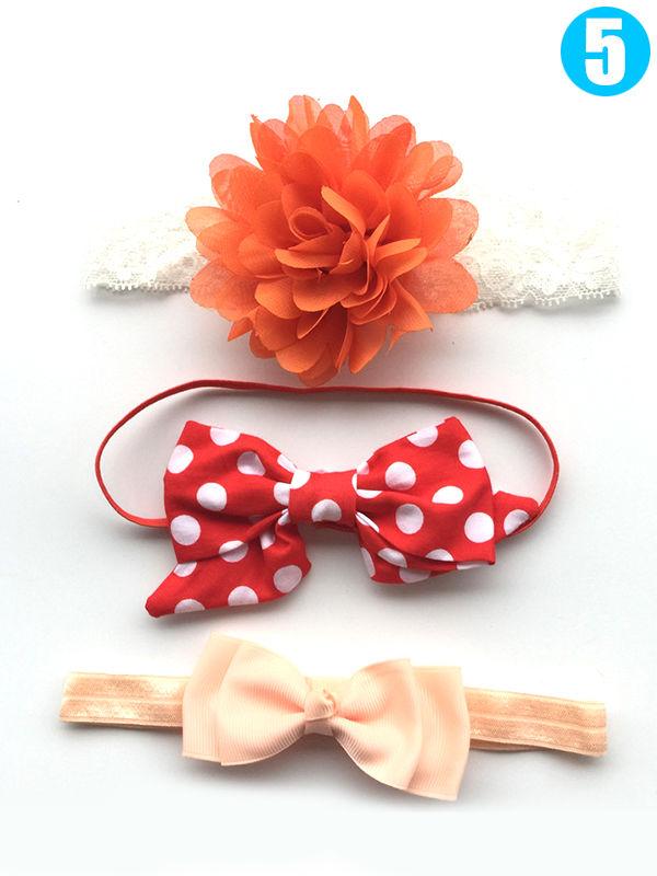 Multi Bow Flower Headband Hair Accessory Set - dianjiang-