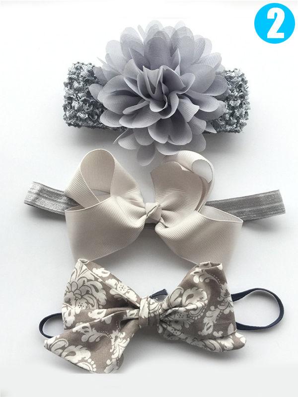 Multi Bow Flower Headband Hair Accessory Set - dianjiang-