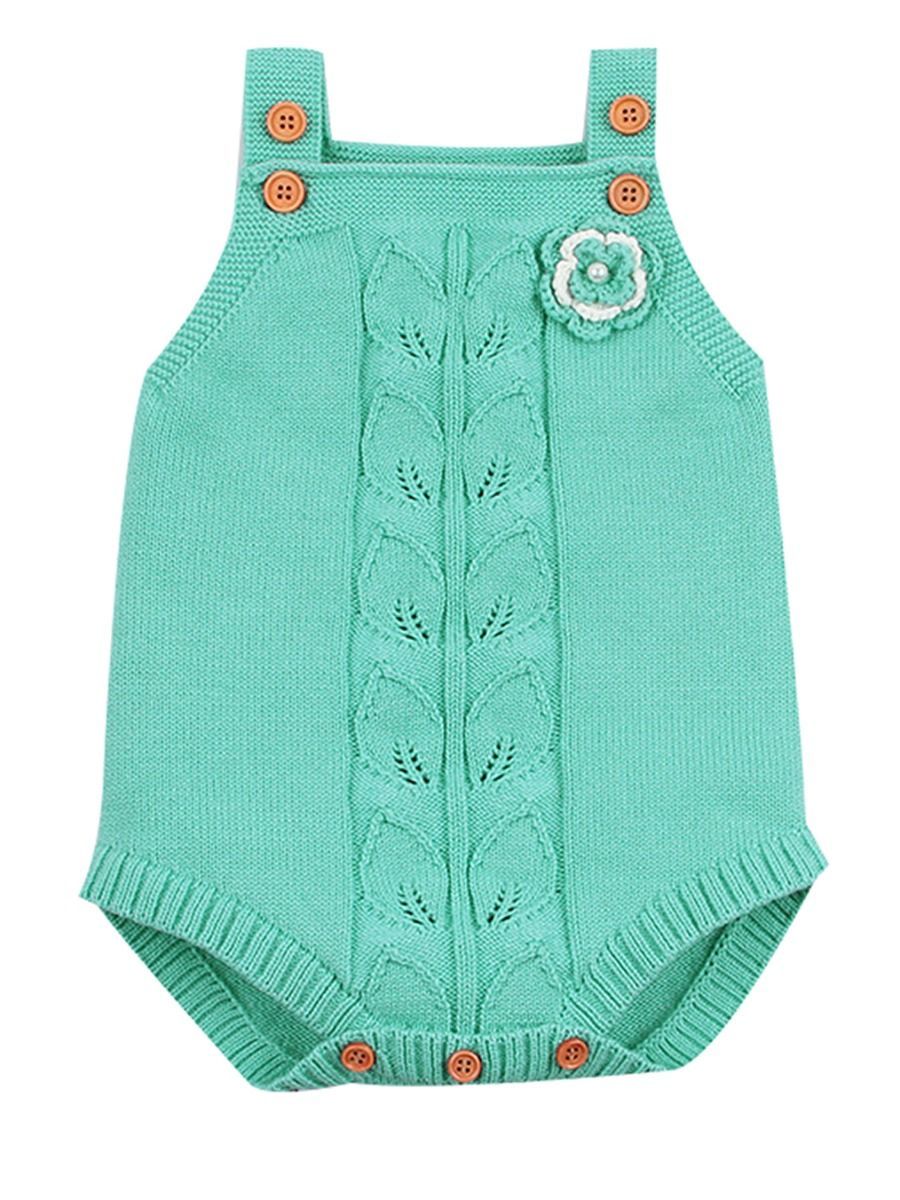 Flower Leaf Crochet Onesie Baby Knit Bodysuit crochet romper - dianjiang-