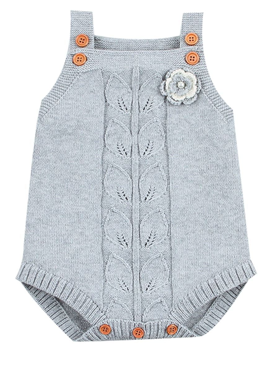 Flower Leaf Crochet Onesie Baby Knit Bodysuit crochet romper - dianjiang-