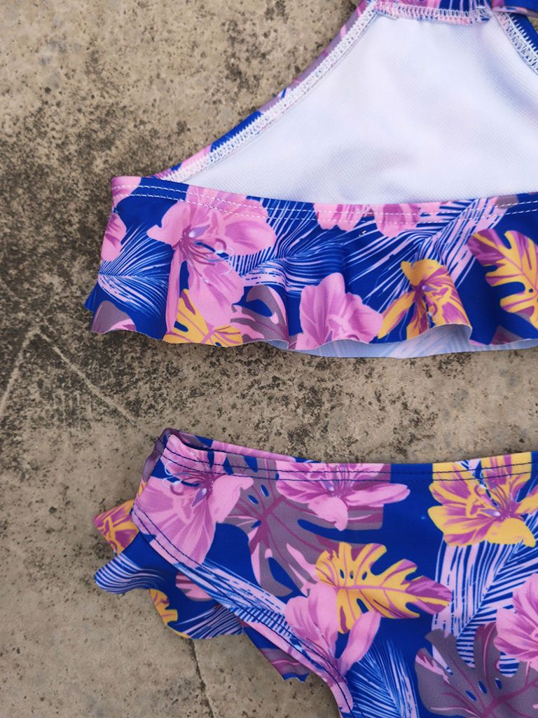 Flower Leaf Pattern Tankini Family Matching Swimwear - dianjiang-