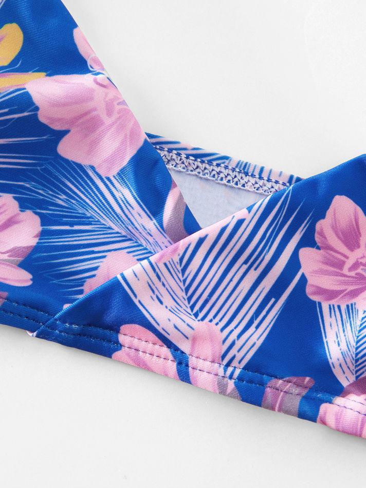 Flower Leaf Pattern Tankini Family Matching Swimwear - dianjiang-