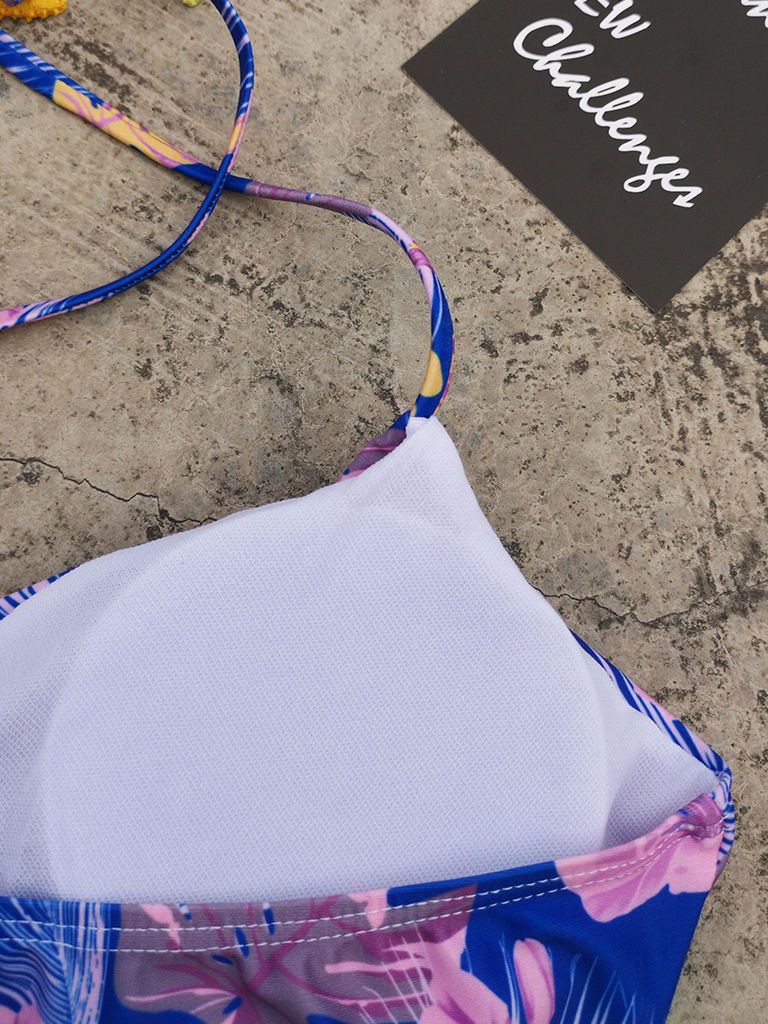 Flower Leaf Pattern Tankini Family Matching Swimwear - dianjiang-