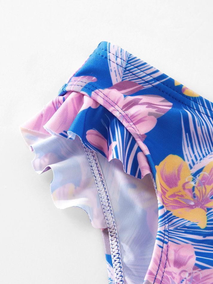 Flower Leaf Pattern Tankini Family Matching Swimwear - dianjiang-