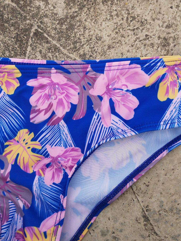 Flower Leaf Pattern Tankini Family Matching Swimwear - dianjiang-