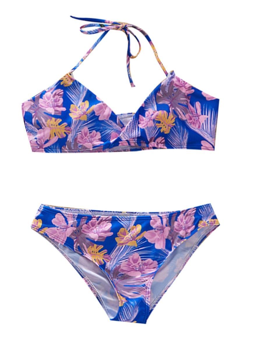 Flower Leaf Pattern Tankini Family Matching Swimwear - dianjiang-