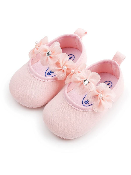Cute Flower Trimmed Princess Baby Girls Shoes - dianjiang-