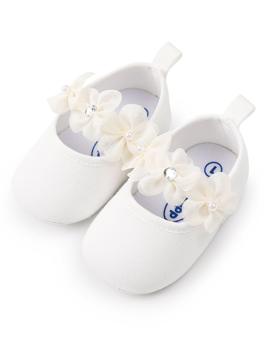 Cute Flower Trimmed Princess Baby Girls Shoes - dianjiang-