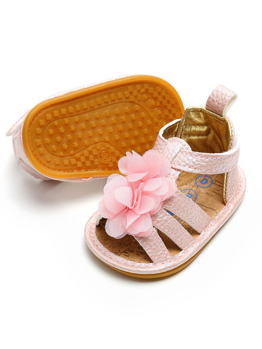 Flower Trimmed Baby Sandal - dianjiang-