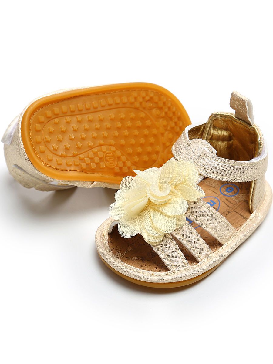 Flower Trimmed Baby Sandal - dianjiang-