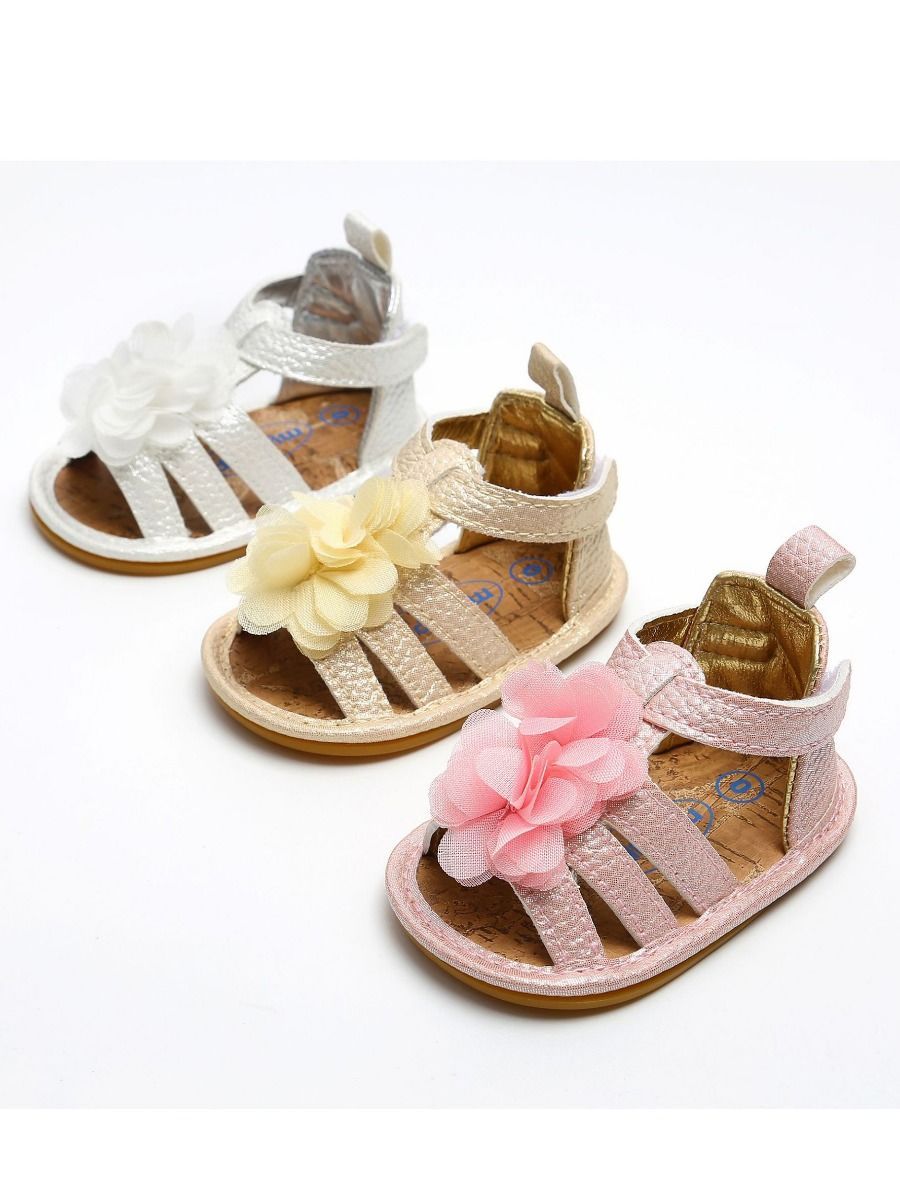 Flower Trimmed Baby Sandal - dianjiang-
