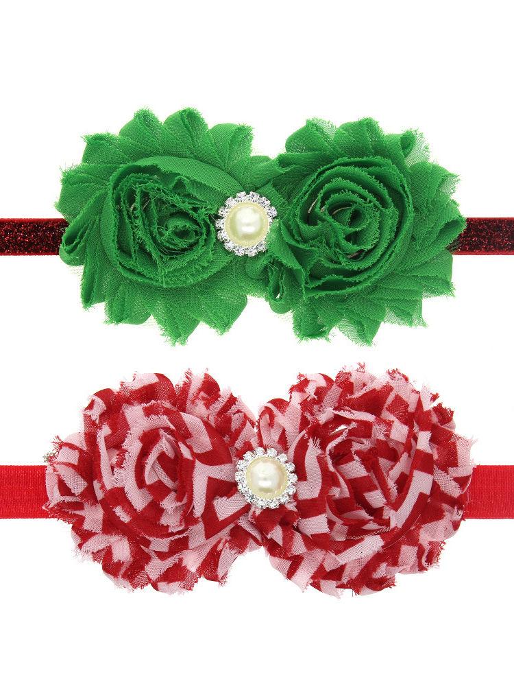 Christmas Holiday Flower Trimmed Headband Children Headwear - dianjiang-