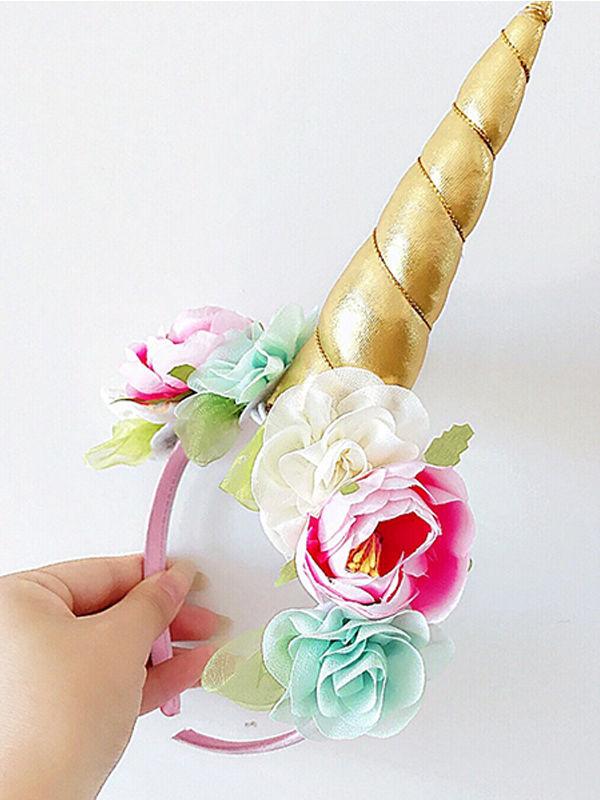 Unicorn Pattern Headband Kids Hair Clasp Festival Decoration Flowers Baby Headwear - dianjiang-
