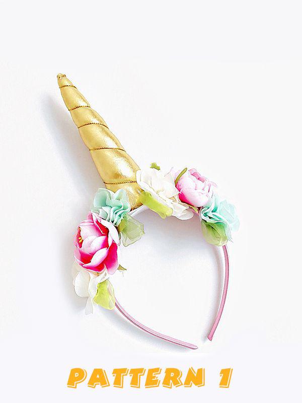 Unicorn Pattern Headband Kids Hair Clasp Festival Decoration Flowers Baby Headwear - dianjiang-