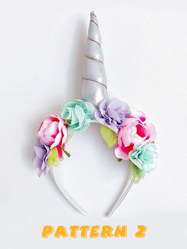Unicorn Pattern Headband Kids Hair Clasp Festival Decoration Flowers Baby Headwear - dianjiang-