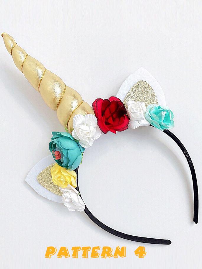 Unicorn Pattern Headband Kids Hair Clasp Festival Decoration Flowers Baby Headwear - dianjiang-