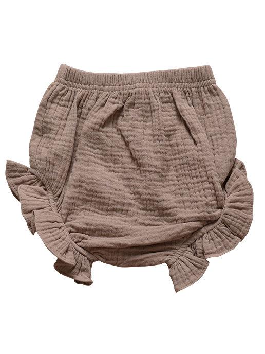 Frilled Solid Color Clothes Muslin Baby Bread Pants - dianjiang-