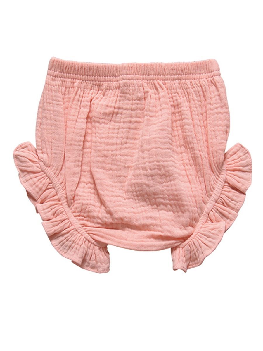 Frilled Solid Color Clothes Muslin Baby Bread Pants - dianjiang-