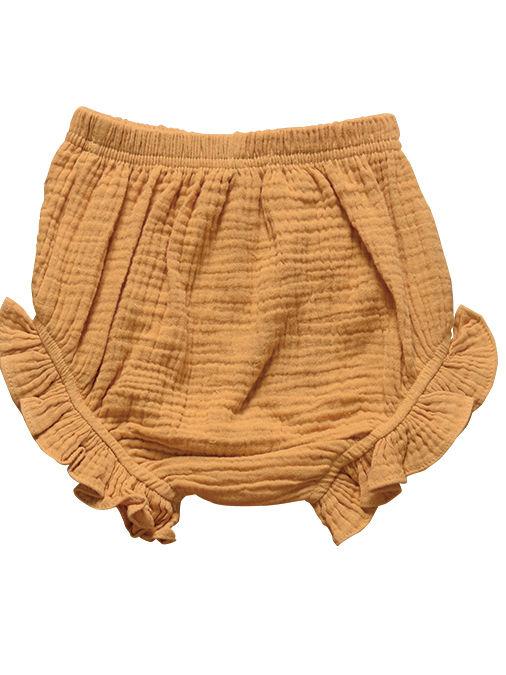 Frilled Solid Color Clothes Muslin Baby Bread Pants - dianjiang-