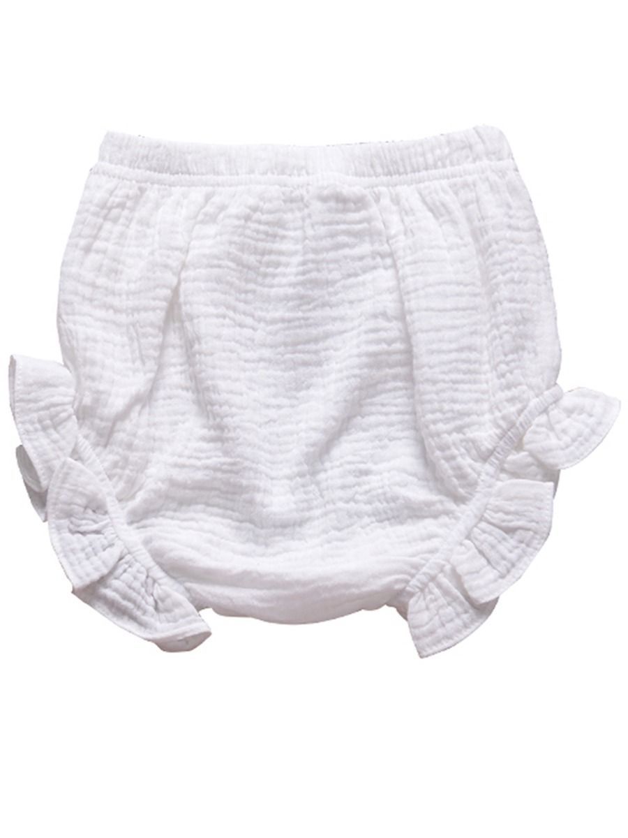 Frilled Solid Color Clothes Muslin Baby Bread Pants - dianjiang-