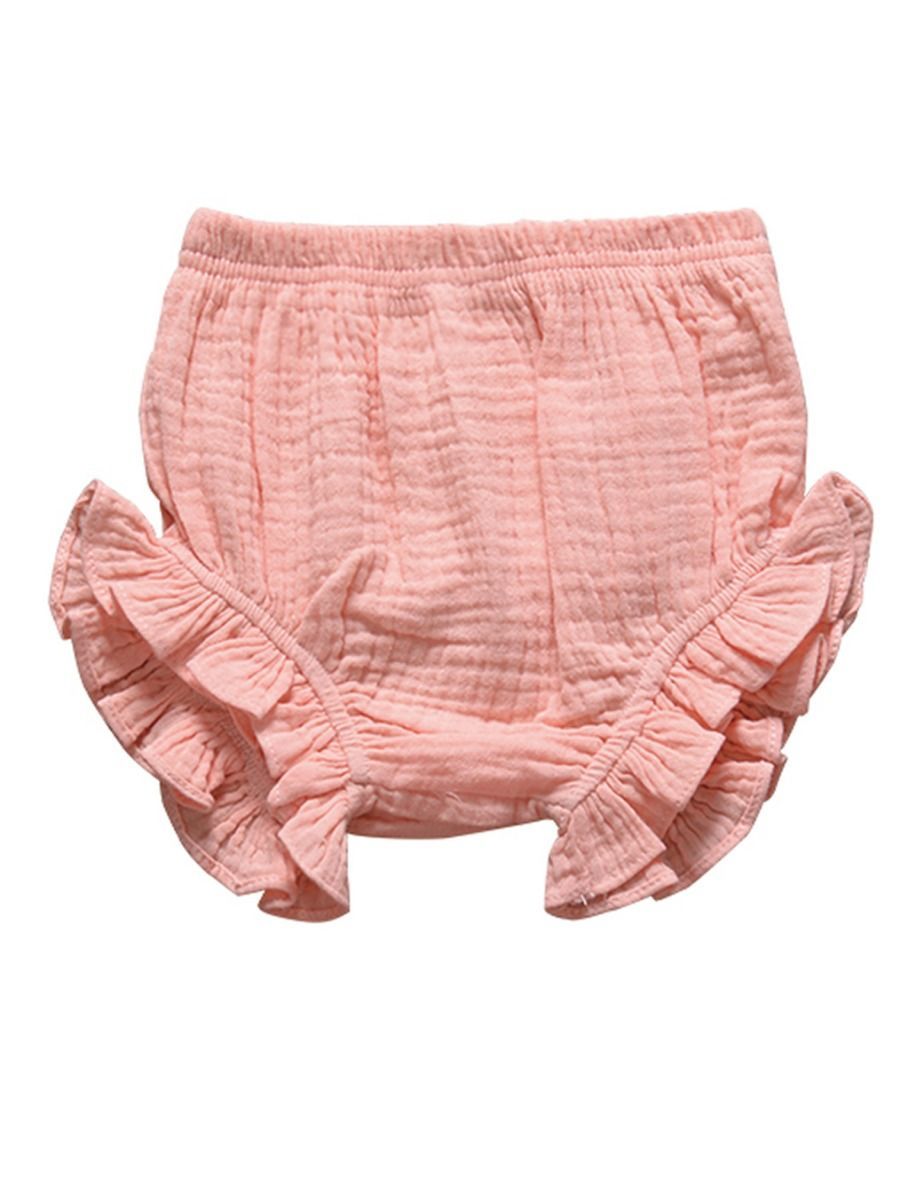 Frilled Solid Color Clothes Muslin Baby Bread Pants - dianjiang-