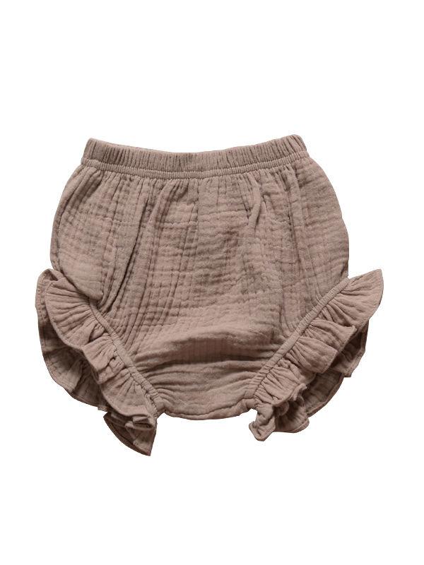 Frilled Solid Color Clothes Muslin Baby Bread Pants - dianjiang-